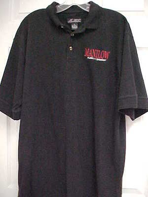 MANILOW Music and Passion BARRY MANILOW Men Black Polo Shirt L Head to 