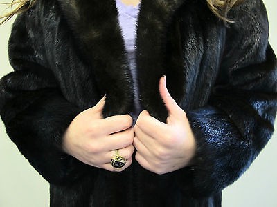 RAFEL BLACKGLAMA Dark Ranch Mink Fur Coat B 04023 Rare