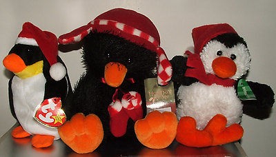 CHRISTMAS PENGUIN PLUSH TOYS TY ZERO ANIMAL ADVENTURE & HOLIDAY TIME 