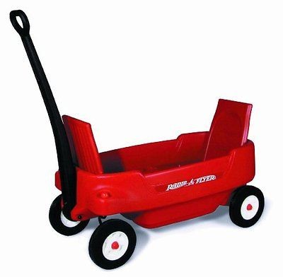   Flyer Pathfinder Vintage Solid Sturdy Plastic Kids Toy Fun Wagon Red