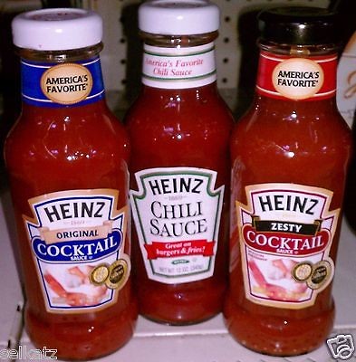 HEINZ ORIGINAL AND ZESTY COCKTAIL SAUCE HEINZ CHILI SAUCE 12 OZ