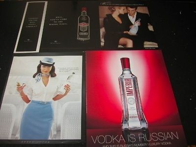 VODKA magazine ads lot * Imperia Ciroc Silent Sam Level Vox