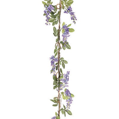 Wisteria w/Grape Vine Silk Flower Garland  Purple (case of 6)