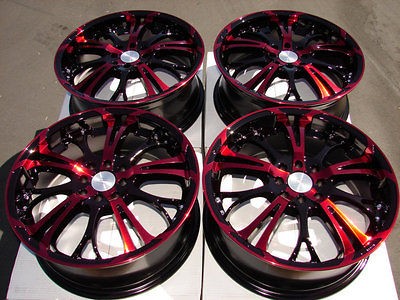 17 4x100 4x114.3 Blue Rims Miata Versa Clubman Lancer Cooper Accent 4 