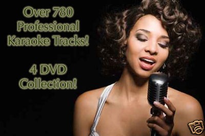 0VER 780 PROFESSIONAL KARAOKE SONGS ON 4 DVDS