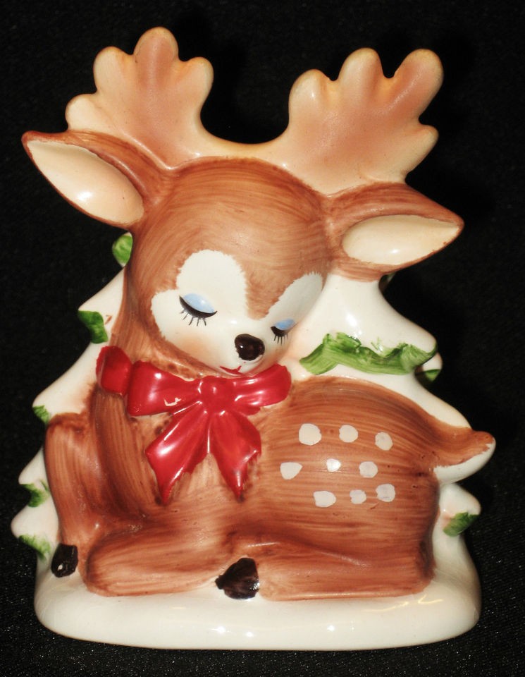 VTG 50s LEFTON JAPAN CHRISTMAS REINDEER NAPKIN HOLDER MINT CONDITION