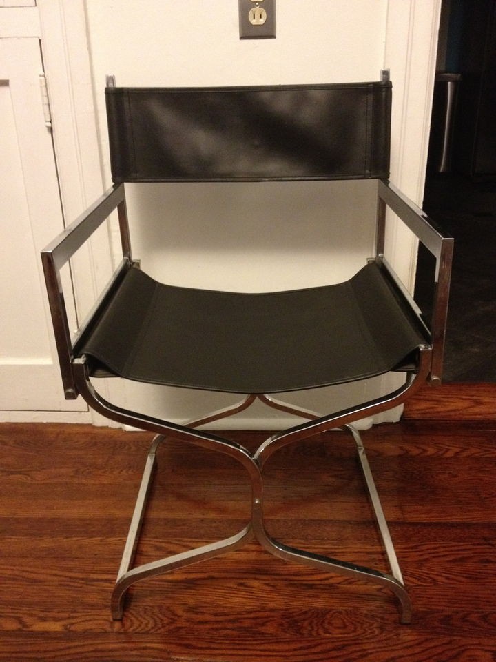 Chrome Mid Century Eames Era Style Directors Chair Deco Vintage 