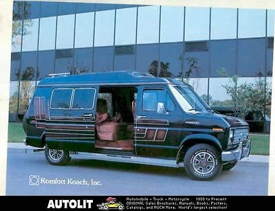 1985 1986 1987 ? Komfort Koach Ford Conversion Van RV Brochure