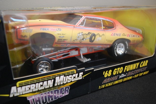 PONTIAC GTO 118 DIECAST ARNIE THE FARMER BESWICK TIGER FUNNY CAR NHRA 