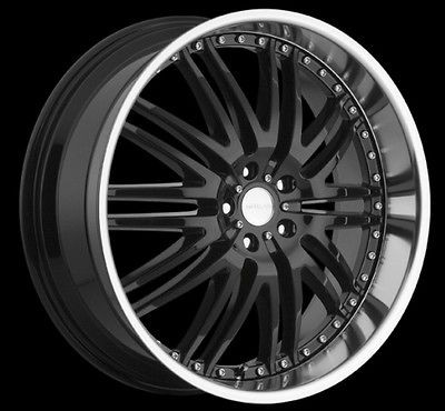 22 MENZARI M SPORT 22 X 8.5 5X4.75 CROSSFIRE JIMMY BLACK WHEELS 