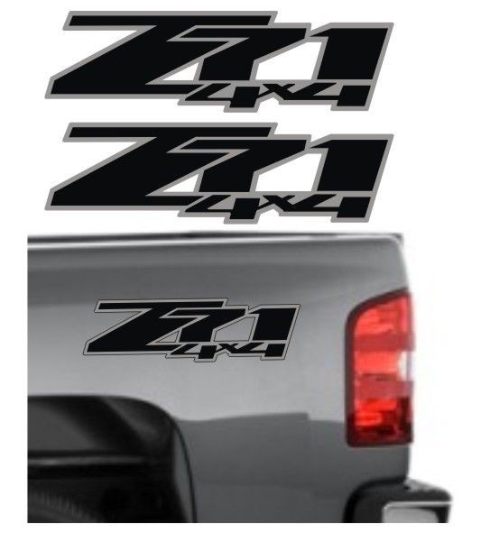   Vinyl Decals / Stickers Chevy Silverado GMC Sierra Z 71 Black / Gray