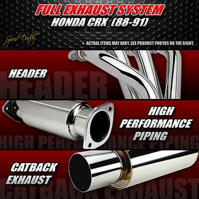   BACK+HEADER+PI​PING EXHAUST 88 91 HONDA CRX CR X HB (Fits Honda