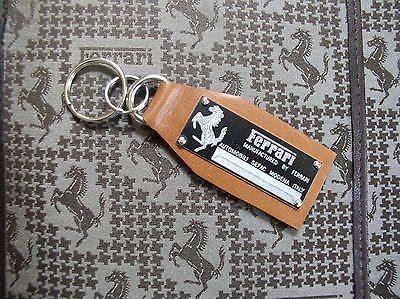 Ferrari Data Plate Leather Keychain 348 355 360 308 328 430 Testarossa 