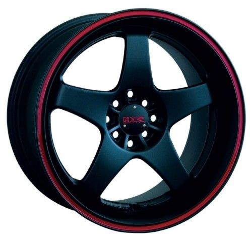 18X8.5 XXR 962 WHEELS 4X100/114.3 RIM 35MM BLACK W/RED