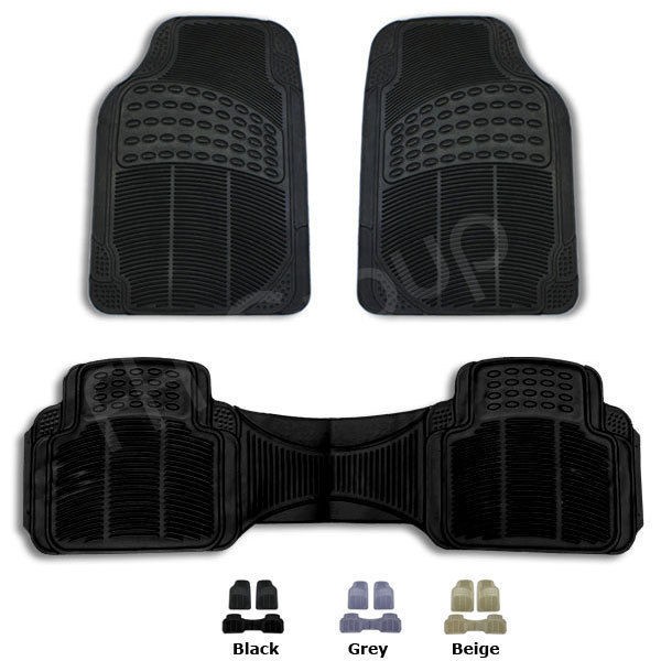 FH V16404 Vinyl Trimmable Floor Mats Full Set 3 pcs Black