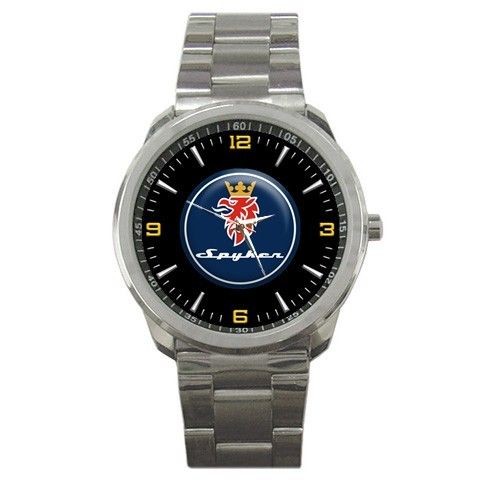 New Spyker Scania Saab Truck Logo Silver Sport Metal Mens Watch