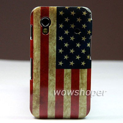 Retro USA Flag Design Hard Back Skin Case Cover For Samsung Galaxy Ace 