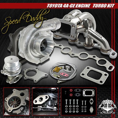   T3 TURBO KIT TURBOCHARGER+MANIFOLD+WG 85 89 TOYOTA MR2/ 91 AE86 4A GE