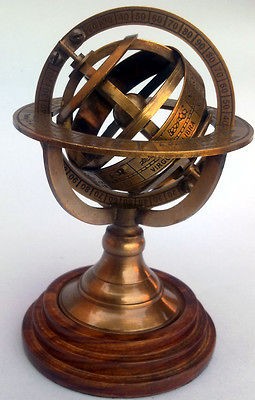 BRASS ARMILLARY SPHERE / NAUTICAL DECOR GLOBE 6 MLT EHS