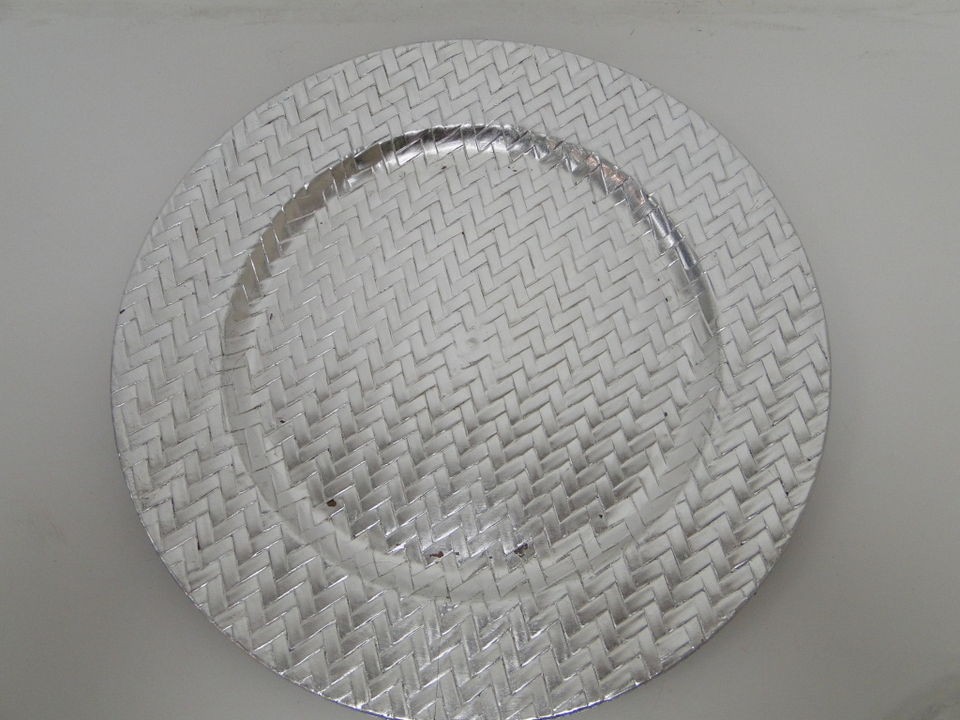 Chargeit by Jay Silver Braid Charger Polypropylene Plate 13 in 