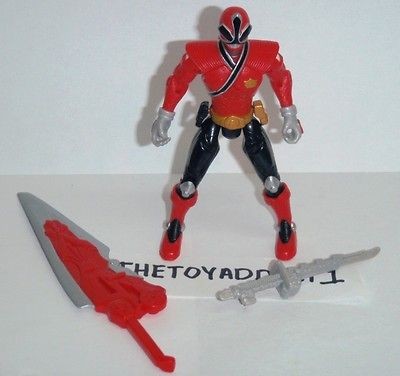 Power Rangers Samurai Red Fire Mega Ranger 4 inch Complete Weapons