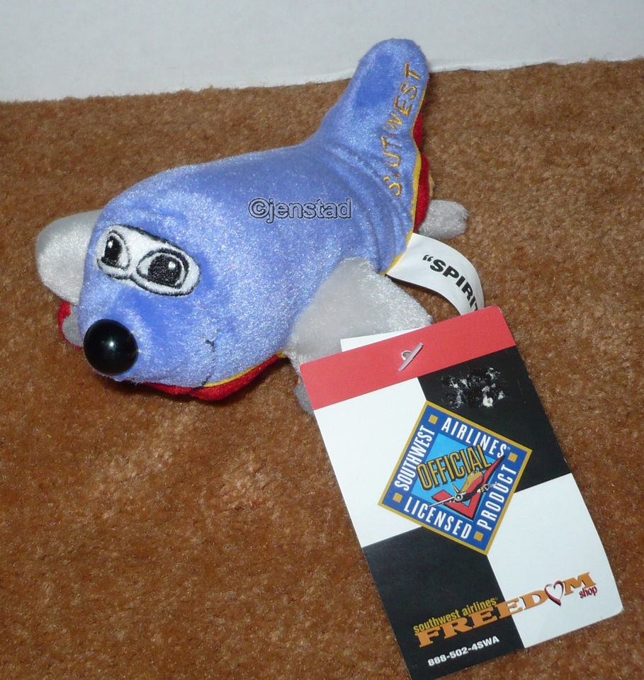   AIRLINE SPIRIT AIRPLANE BEAN BAG TOY 7 PLUSH FIGURE PLANE NEW 2001