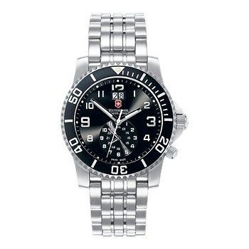 New Swiss Army Victorinox Maverick II Dual Time Stainless Steel Watch 