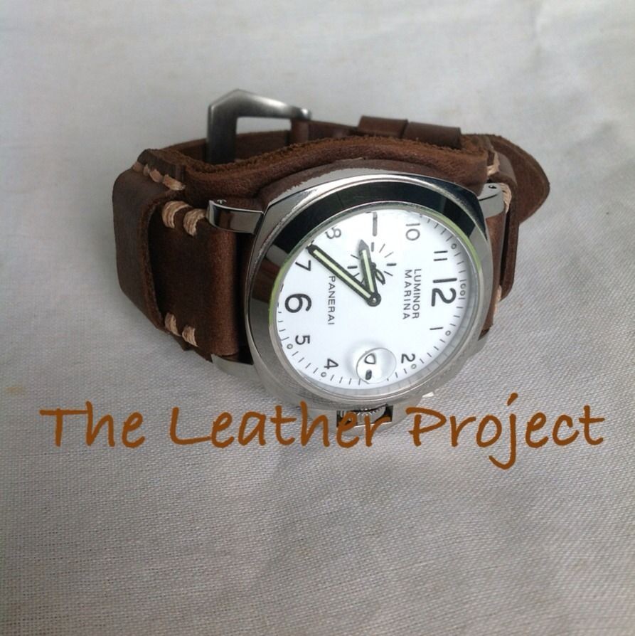 Handmade Oil Calf Vintage Bund Strap Band for Panerai or big watch