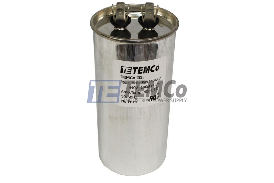 Run Capacitor 100 MFD 440v Round AC Electric Motor HVAC 440 vac v 