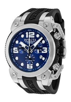   Invicta Mens I Force Chronograph Blue Dial Black Polyurethane Watch