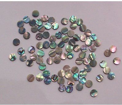 100 Paua inlay dot markers 6.35mm (1/4) x 1.3mm