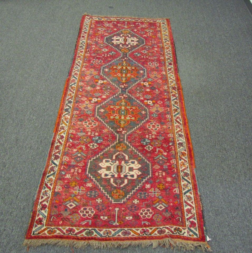 Old and exotic Original Persian tribal Rug / Runner carpet.