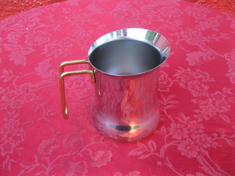 Vintage Vev Inox 18/10 Stainless Steel Creamer Cafe Italy 4 3/4 x 4 5 