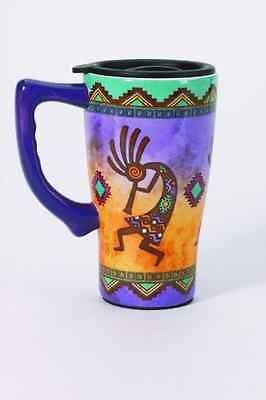 Large Kokopelli Ceramic TRAVEL MUG Coffee Tea