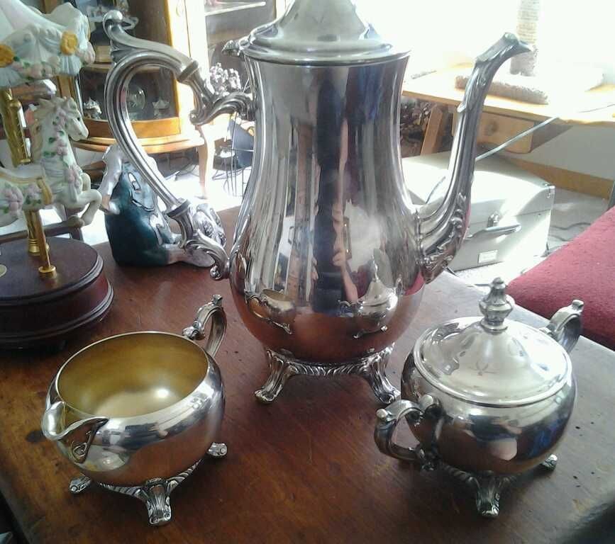 rogers silver tea coffee set in Tea/Coffee Pots & Sets