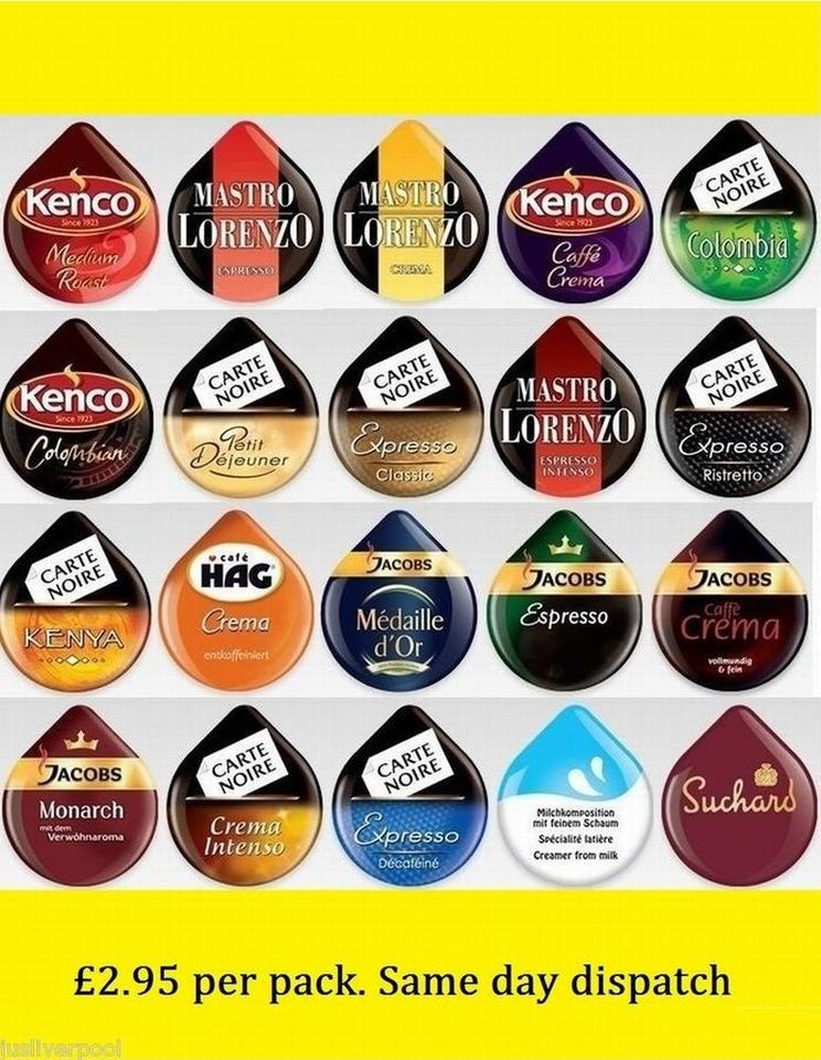 TASSIMO COFFEE T DISCS   8 PACK   CHOOSE FROM 22 FLAVOURS