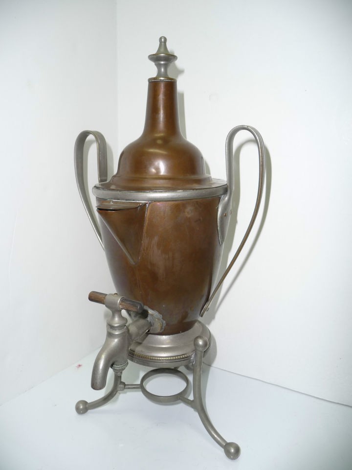   Copper Pewter Kaffeekanne Samovar Coffee Urn Piston Freezing Ice Co