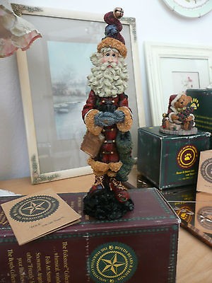 BOYDS BEARS~Folkston​e~NoNoNick CuteTall Santa Claus w COAL~Naughty 