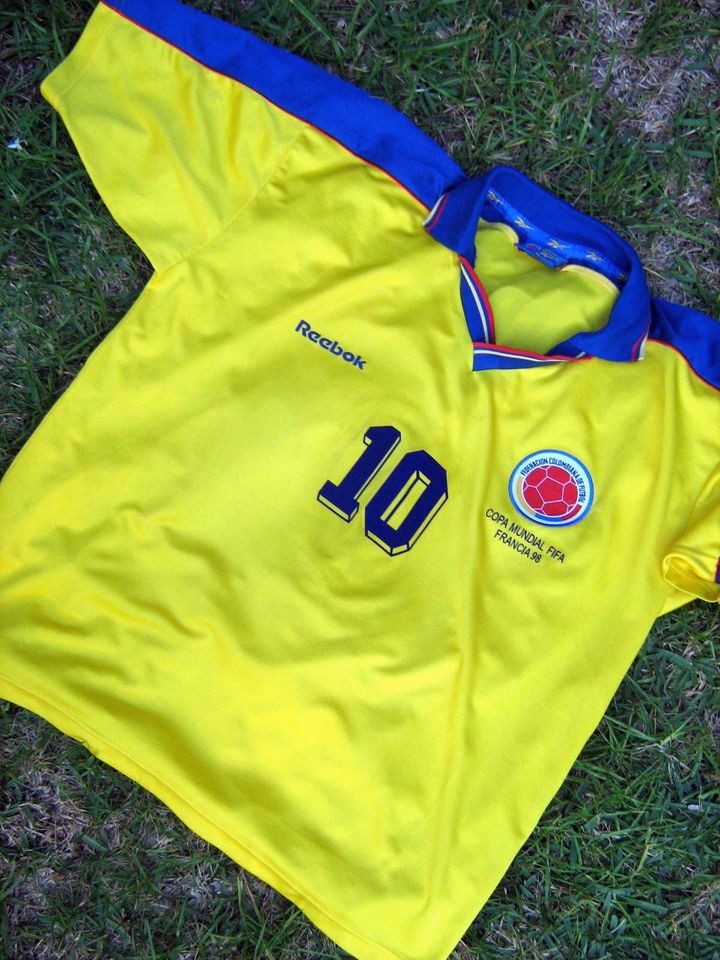 COLOMBIA VALDERRAMA WC 1998 ORIGINAL HOME JERSEY 