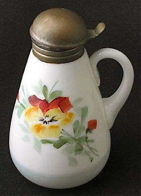 Dec. milk glass syrup, 6 3/4 h. EAPG