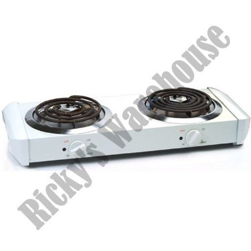   Electric Double Dual Burner Hot Plate Portable Countertop Travel Stove