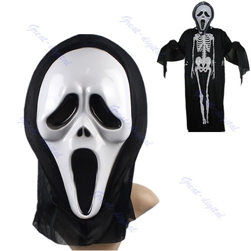 Crazy Scared Ghost Scream Face Mask For Costume Party Dress Halloween 