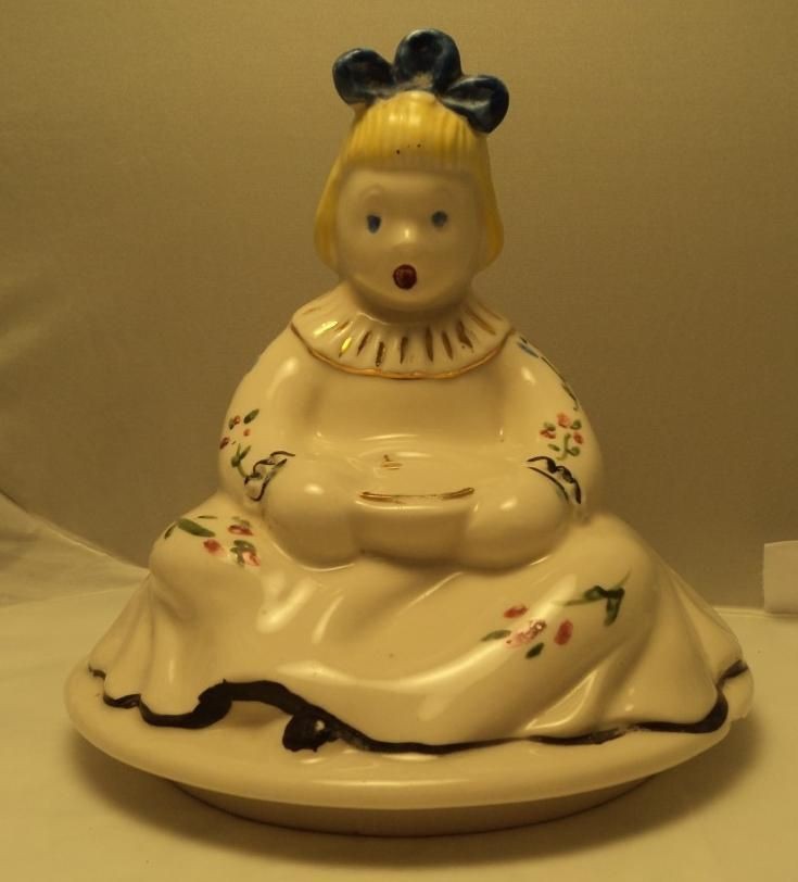 Vintage Abingdon Little Miss Muffett 622 1949 cookie jar lid