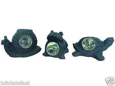 3PIECE CORDLESS SOLAR POWER ANIMAL SPOTLIGHT GARDEN LIGHT SET SNAIL 