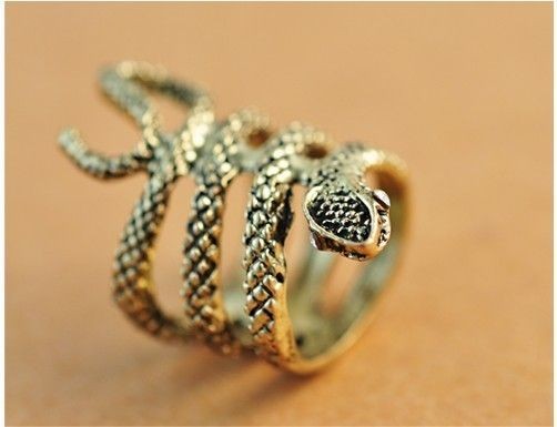 Retro Cool Rock Punk Gothic Silver/ Bronze Snake Ring Rings Men Women