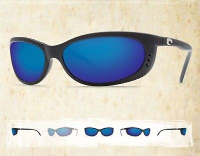 NEW Authentic COSTA DEL MAR FATHOM Black Blue Mirror 580g Polarized 