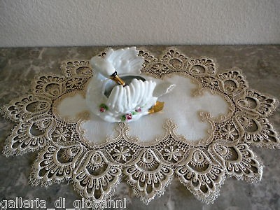 Delicate Gold trim Lace Placemat Doily Estate Design