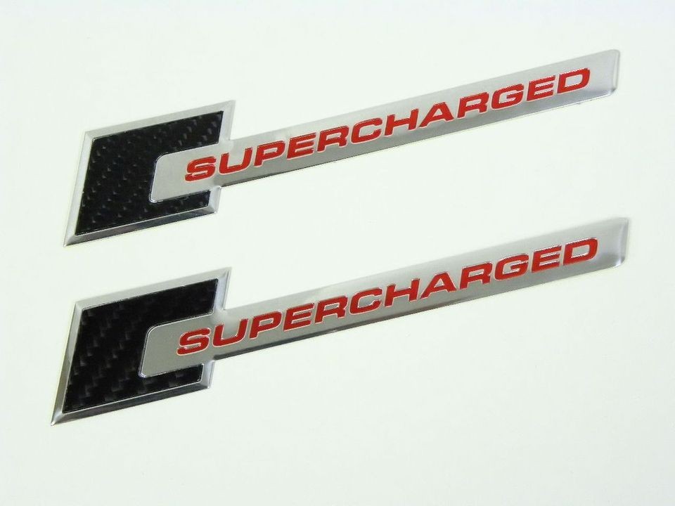 CORVETTE ZR1 LS9 CARBON FIBER SUPERCHARGED EMBLEMS RED