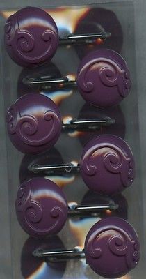 SHOWER CURTAIN HOOKS CROSCILL MENAGERIE DEEP PURPLE