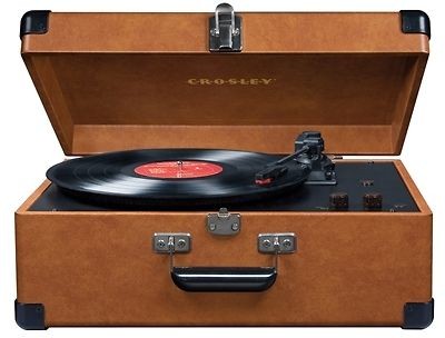 Crosley Keepsake USB Turntable Record Player Portable Tan Case 